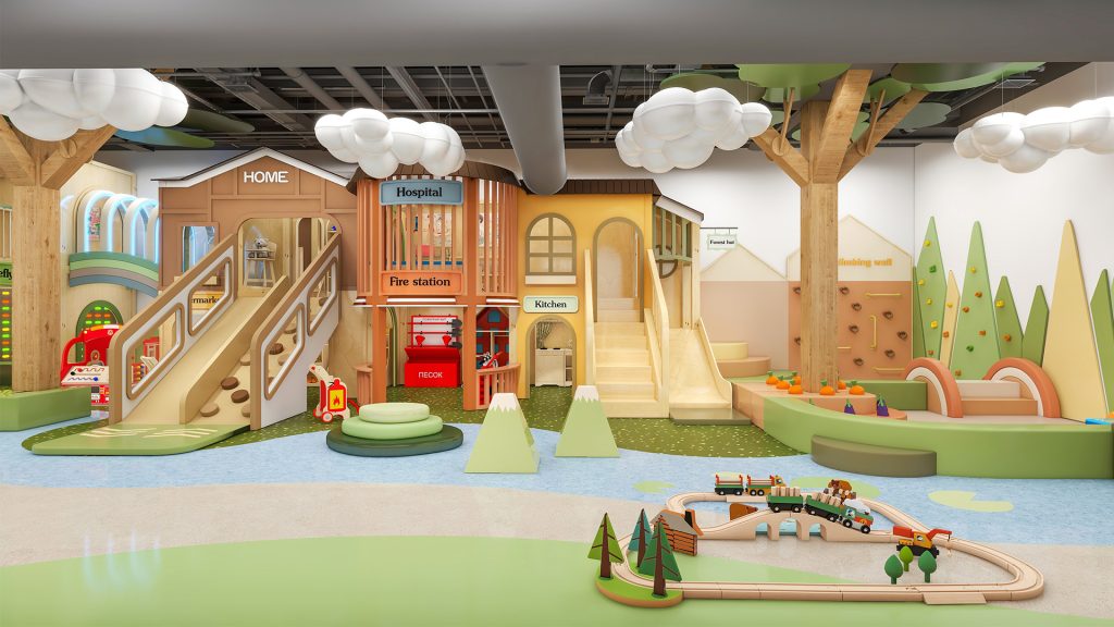 Sunrise-Themed Kids Play Cafe Design in DC, USA