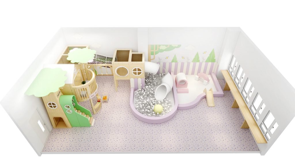 An 80m² Creative Kids Cafe Design