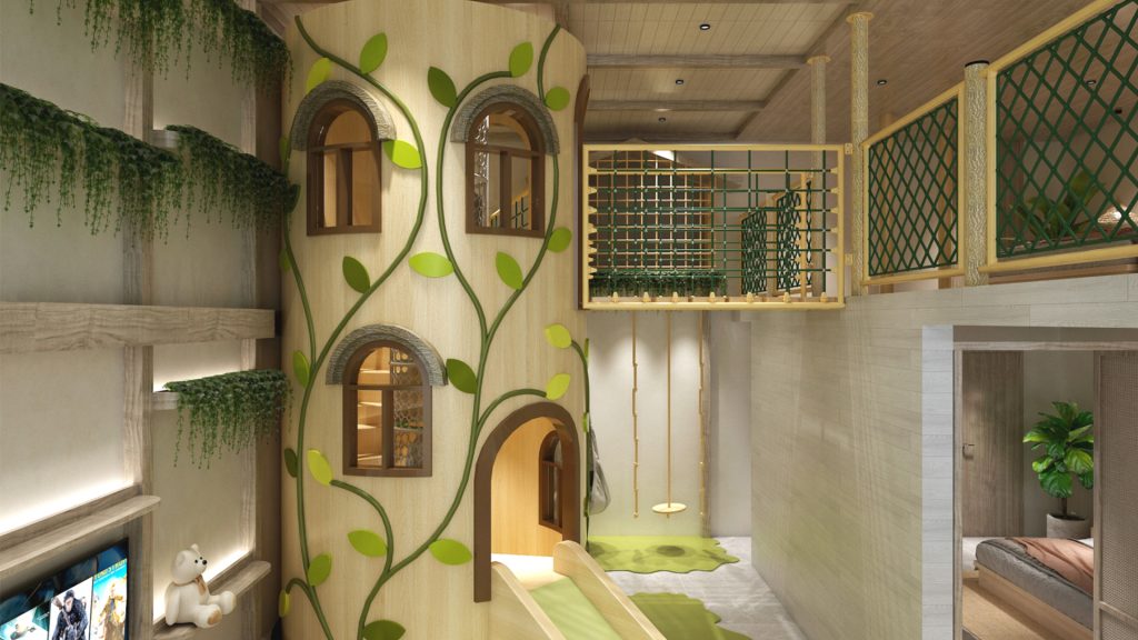 Forest-themed Treehouses Family Indoor Room and Age-Restricted Playroom