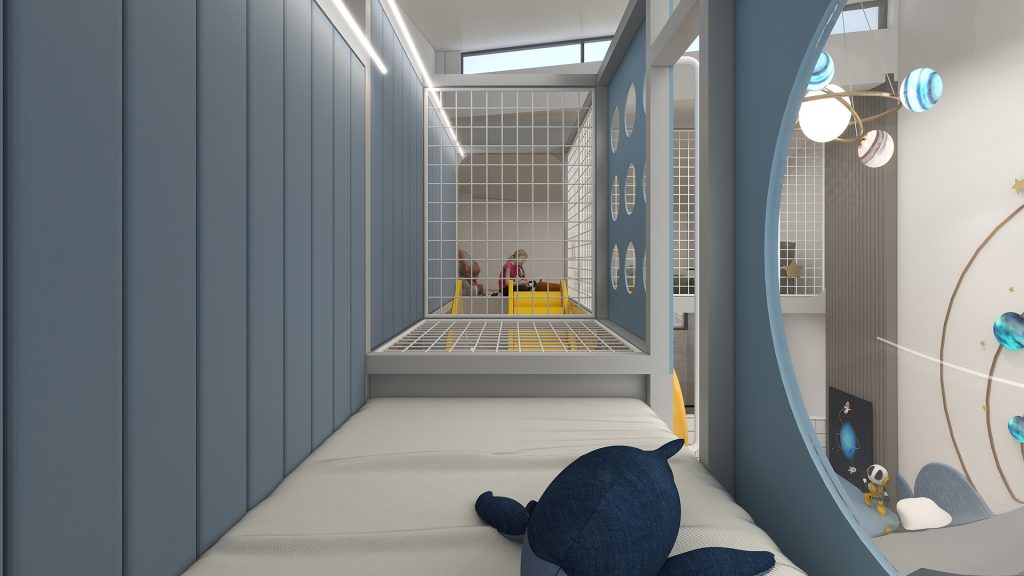 Farmhouse Family-Friendly B&B | Space-Themed Kids' Room