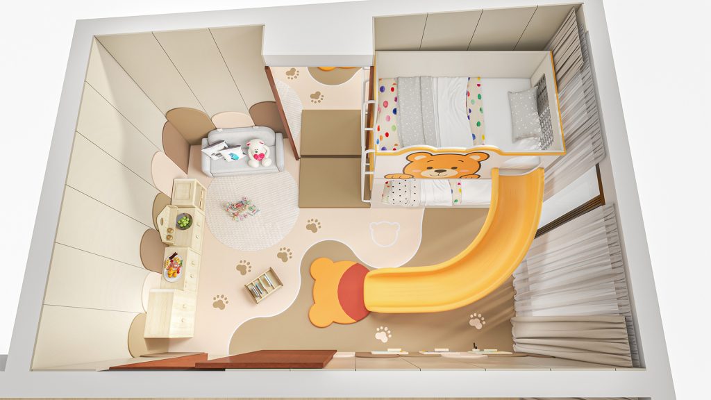 Warm-Themed Bear-Themed Family Room at a Hot Spring Hotel