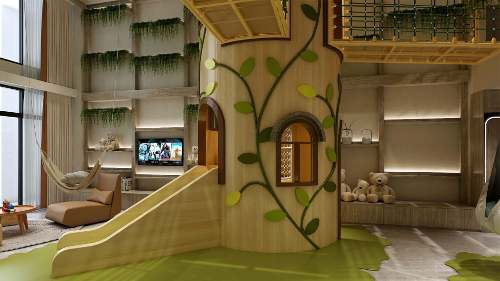 Forest-themed Treehouses Family Indoor Room and Age-Restricted Playroom