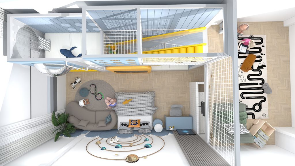 Farmhouse Family-Friendly B&B | Space-Themed Kids' Room