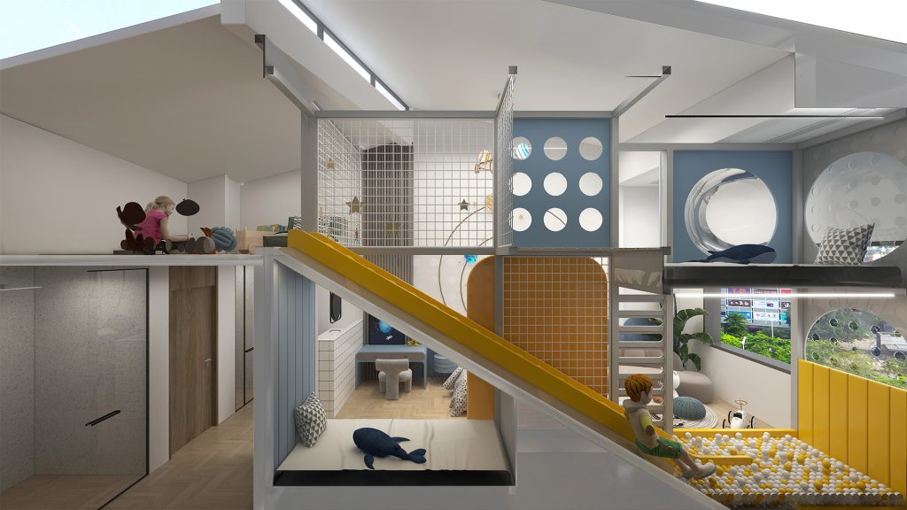 Farmhouse Family-Friendly B&B | Space-Themed Kids' Room